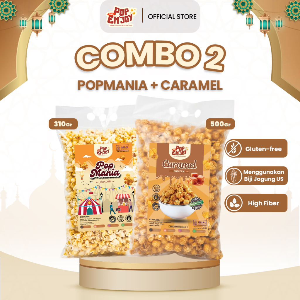 Jual PopENjoy - [COMBO] POPCORN CARAMEL + POPMANIA | 2 Rasa Camilan ...