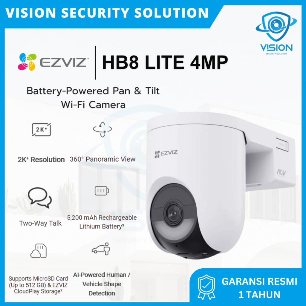 Jual Ezviz HB8 Lite 4MP 2K Battery CCTV IP Wireless Outdoor Smart ...