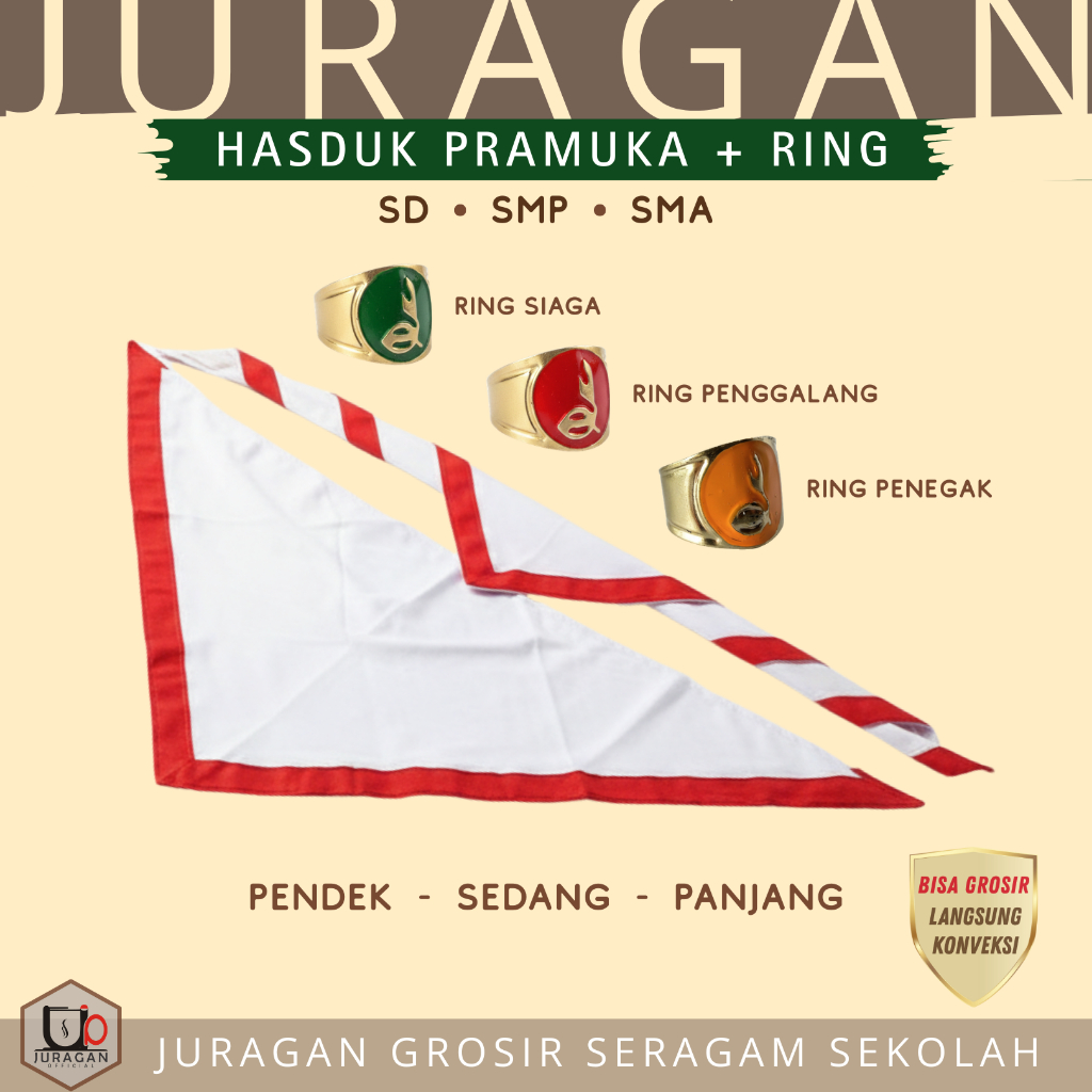 Jual JRG Set Hasduk & Ring Kacu Pramuka SD SMP SMA Hasduk Pramuka Siaga ...