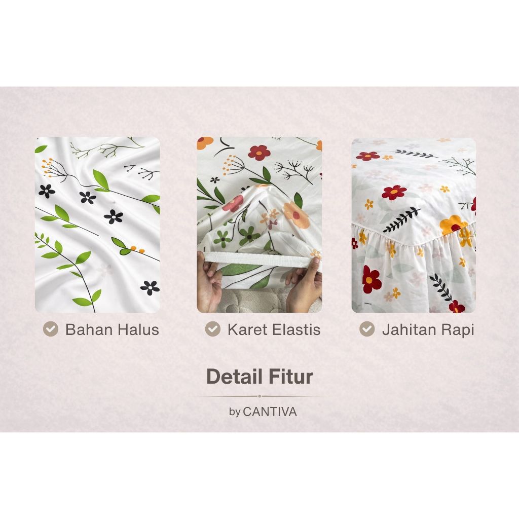 Sprei Rumbai Premium Ukuran 180x200 & 160x200 / Seprai Rempel 2 Sarung Bantal Gu - foto 3