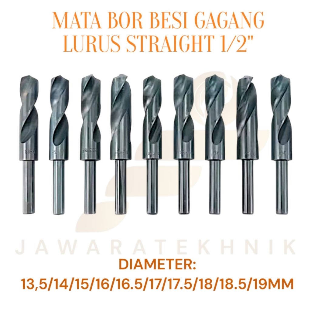 Jual Mata Bor Besi Gagang Lurus Straight Shank 1/2” – Diameter 13.5 ...