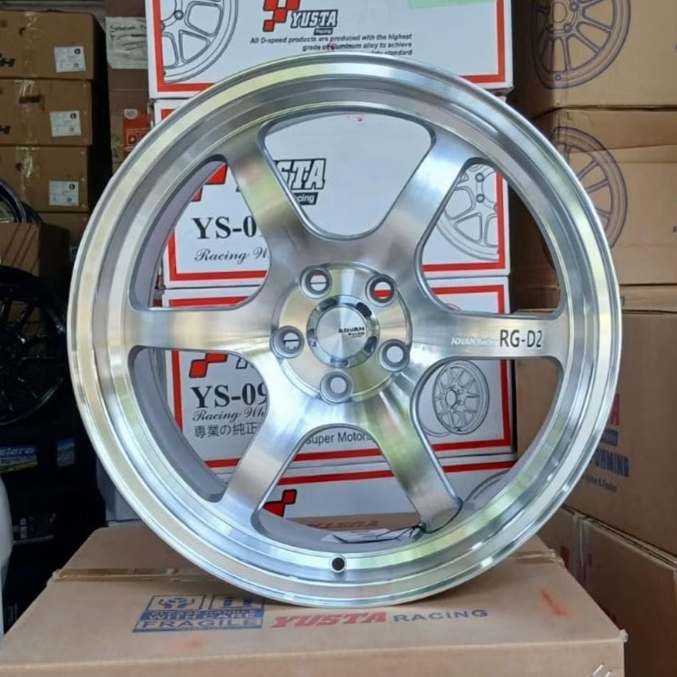 Jual velg mobil ring 17 ADVAN RG D2 FULL POLISH PCD 5X100 velg racing ...