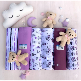 6 Pcs Bedong Bayi Baru Lahir Bahan Lembut Kaos Katun Pe Double Ukuran Jumbo 90x110 Cm SNI