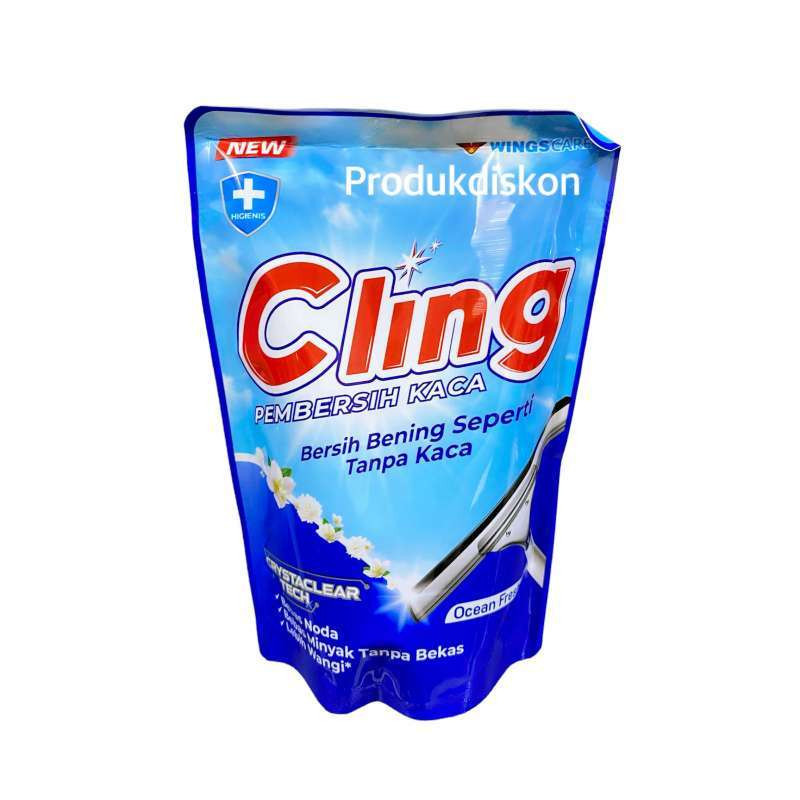 Jual Cling Clean Biru Pouch 400 Ml | Pembersih Kaca | Shopee Indonesia