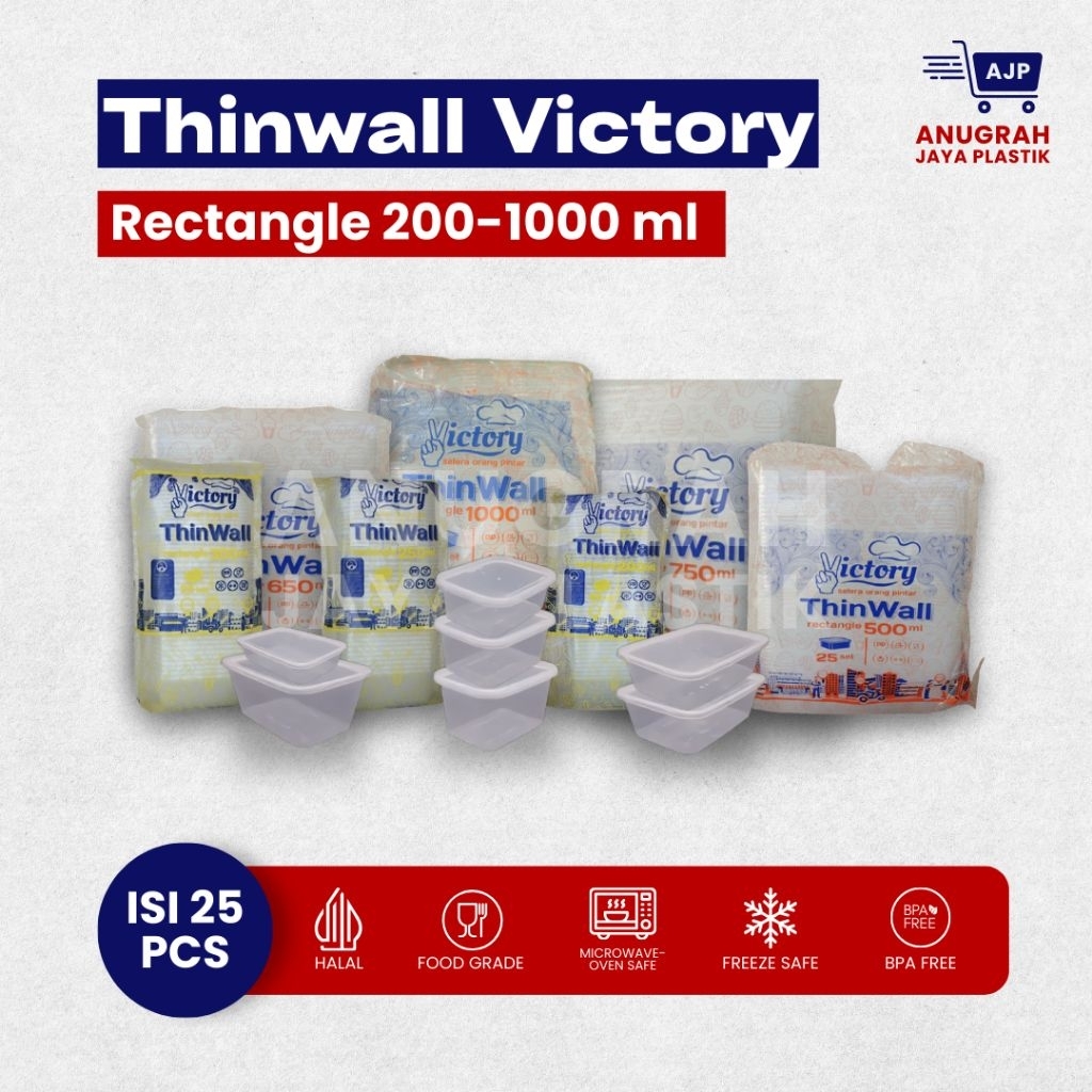 Jual THINWALL VICTORY RECTANGLE 200-1000 ML | Shopee Indonesia