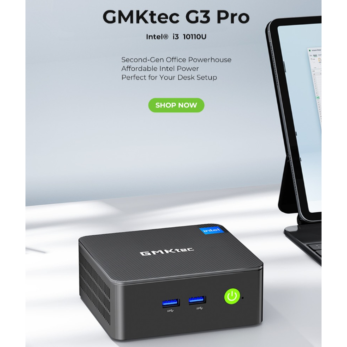 Mini PC Office GMKtec G3 Pro Intel core i3 10110U 8/256GB SSD NVMe HDMI WiFi Windows 11 Pro
