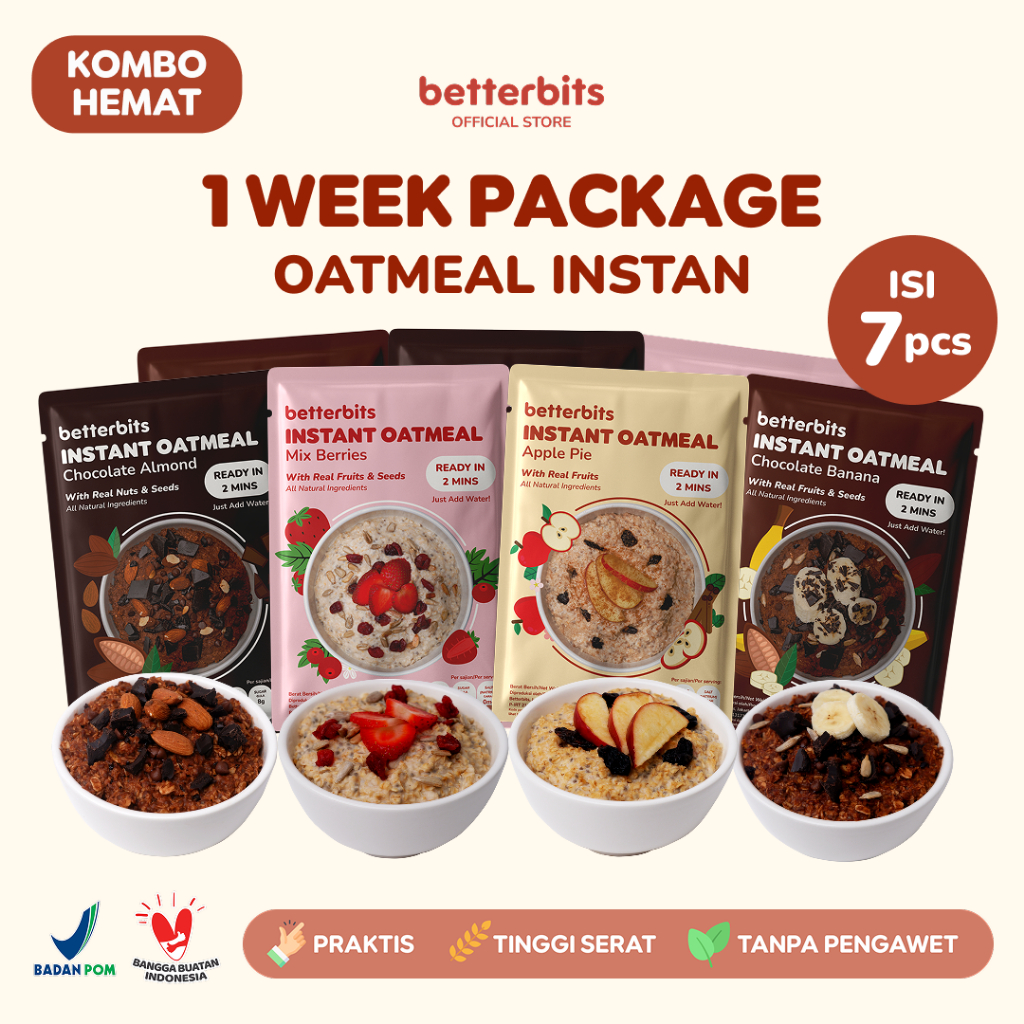 Jual Paket 7 Hari (A Week Package) - Instant Oatmeal 7x45g (4 Varian ...