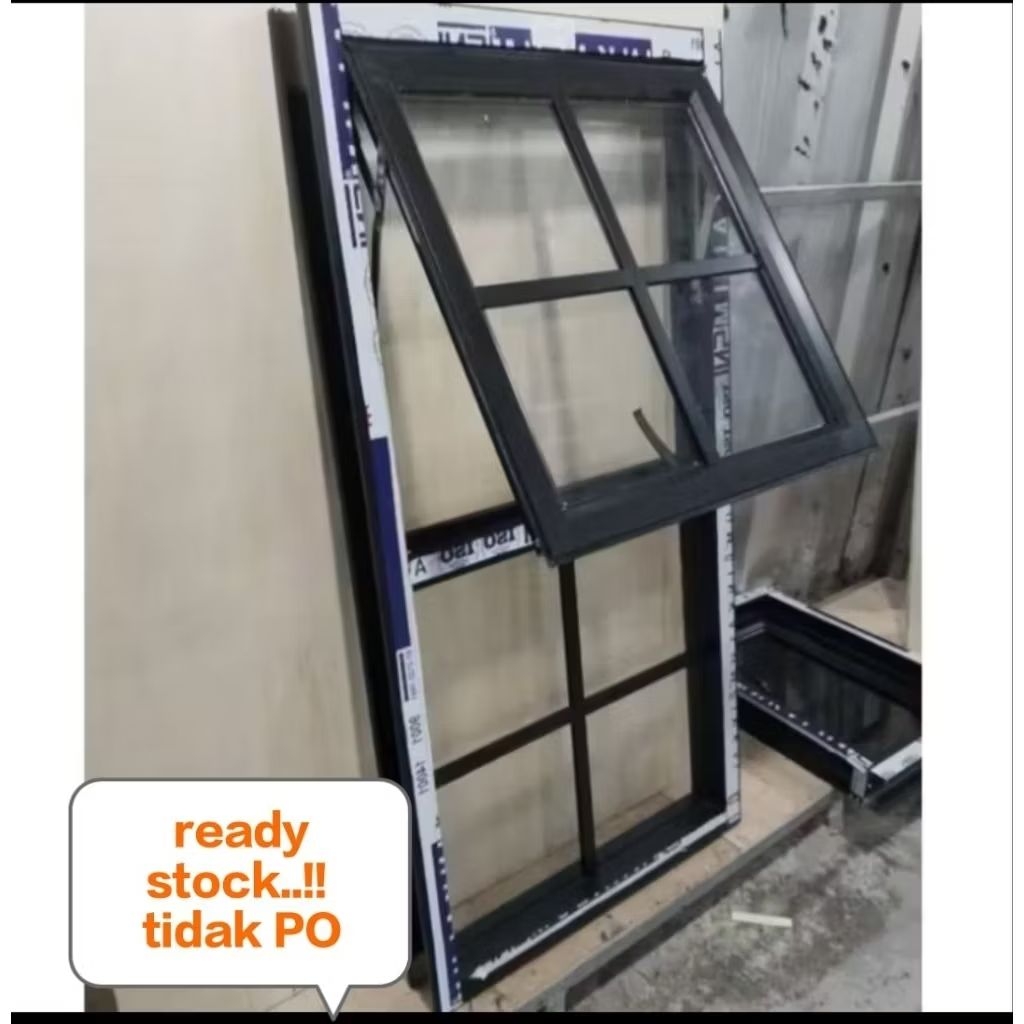jendela aluminium  kombinasi model ornamen 3inci atas hidup bawah mati pilihan ukuran L60xT120 dan L60xT160 kaca 5mm full pengiriman bisa ke seluruh wilayah Indonesia!!