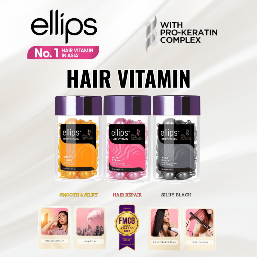Jual Ellips Hair Vitamin with Pro Keratin Complex - 50 Capsules Jar ...