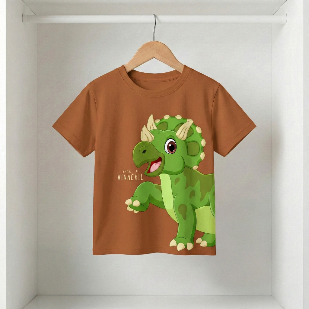 Kaos Anak Laki-laki Perempuan Dino Dinosaurus Cotton Combed 30s Premium Baju Atasan Distro Murah