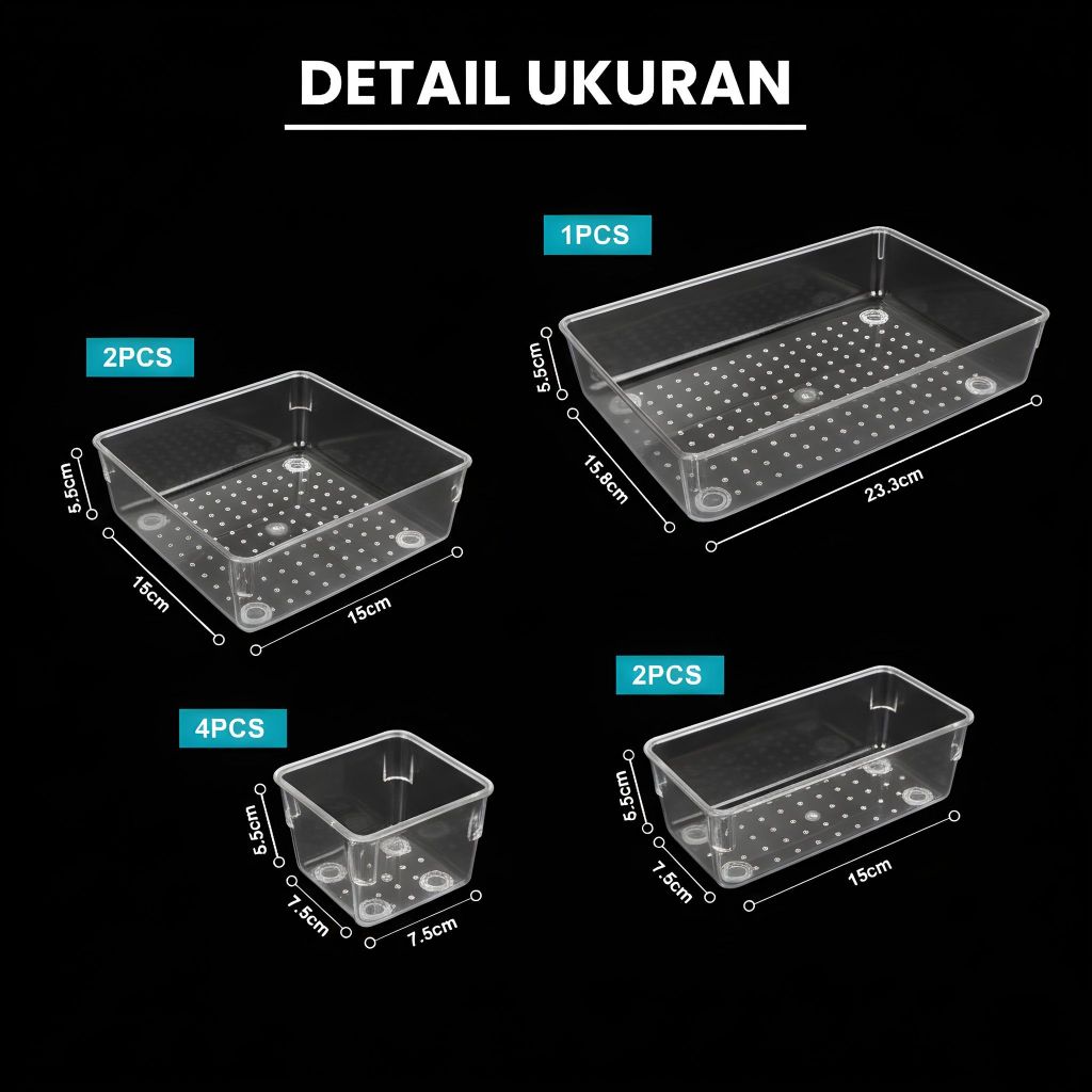 Jual INXX Storage Laci Bening Akrilik Serbaguna Kotak Penyimpanan Alat ...