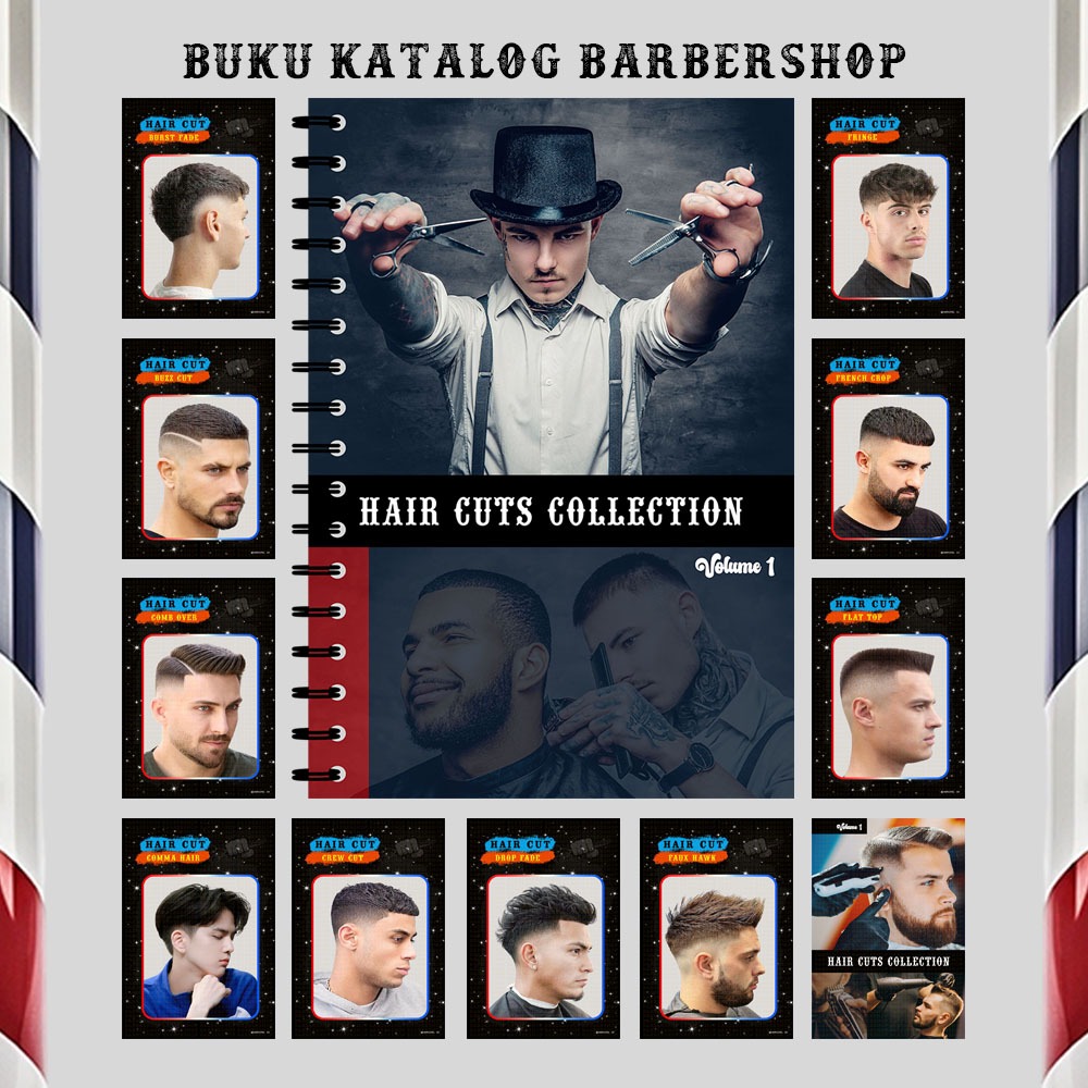 Jual Katalog Model Potongan Rambut Pria Lengkap Barbershop Pangkas ...
