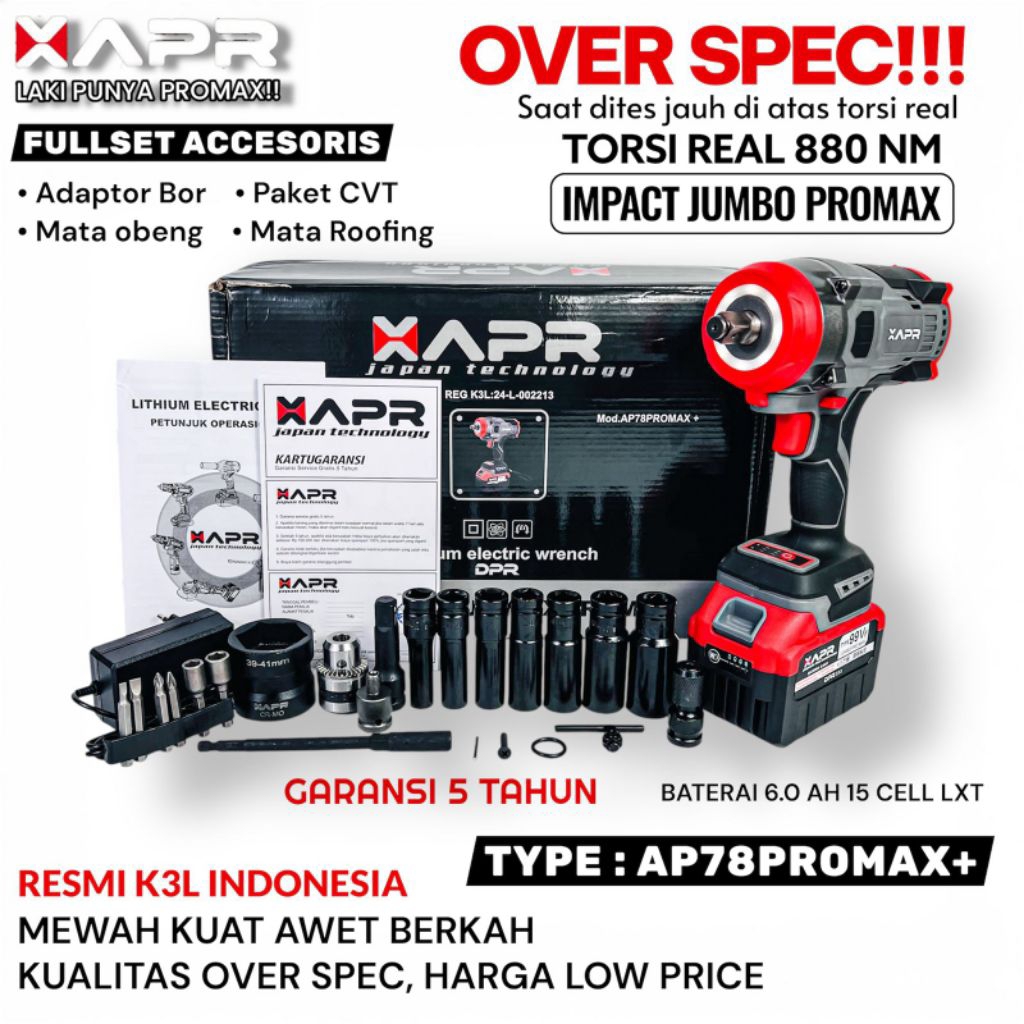 Jual Impact JUMBO APR AP78PROMAX+ CVT 880NM MAX 1850NM 1/2INCH untuk ...