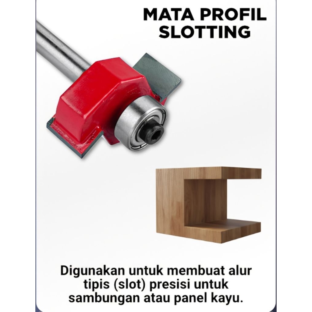 Jual Mata Profil Router Kayu Sloting Bit Bearing 1/4 × 3mm 4mm 5mm 6mm ...