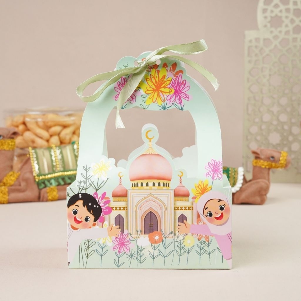Box Lebaran 1 Toples Persegi Panjang 350gr Box Idul Fitri 1 Toples HardTop 901 Include Pita