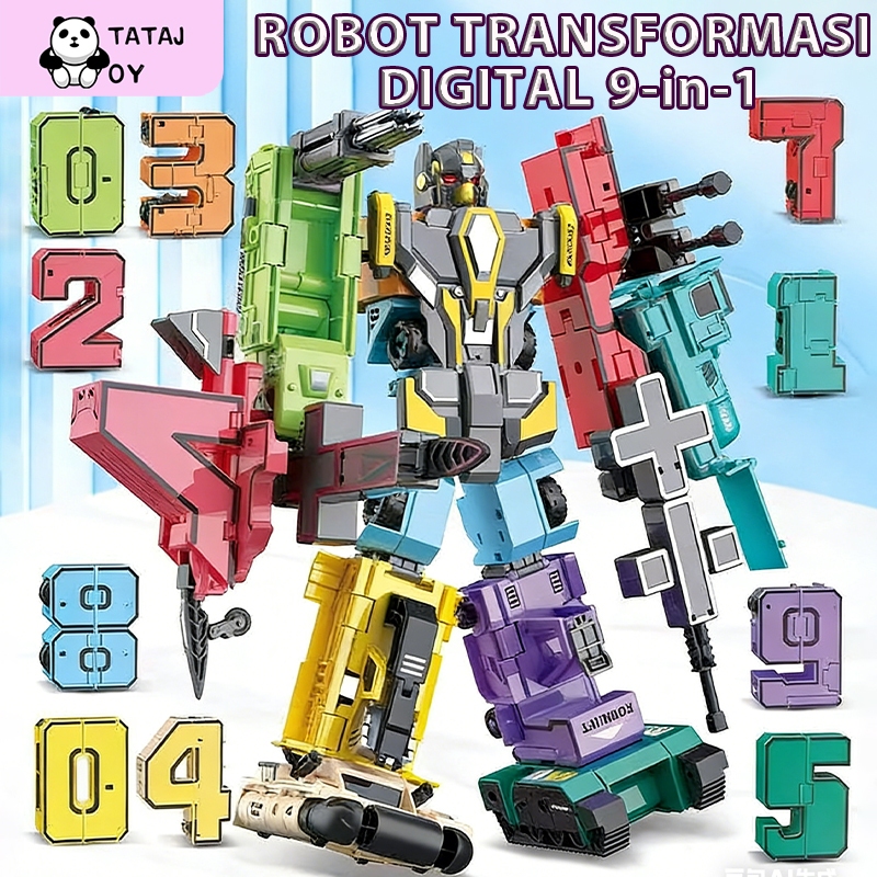 Jual Tatajoy Mainan Anak Robot Transformer Robot Angka Number 0-9 ...