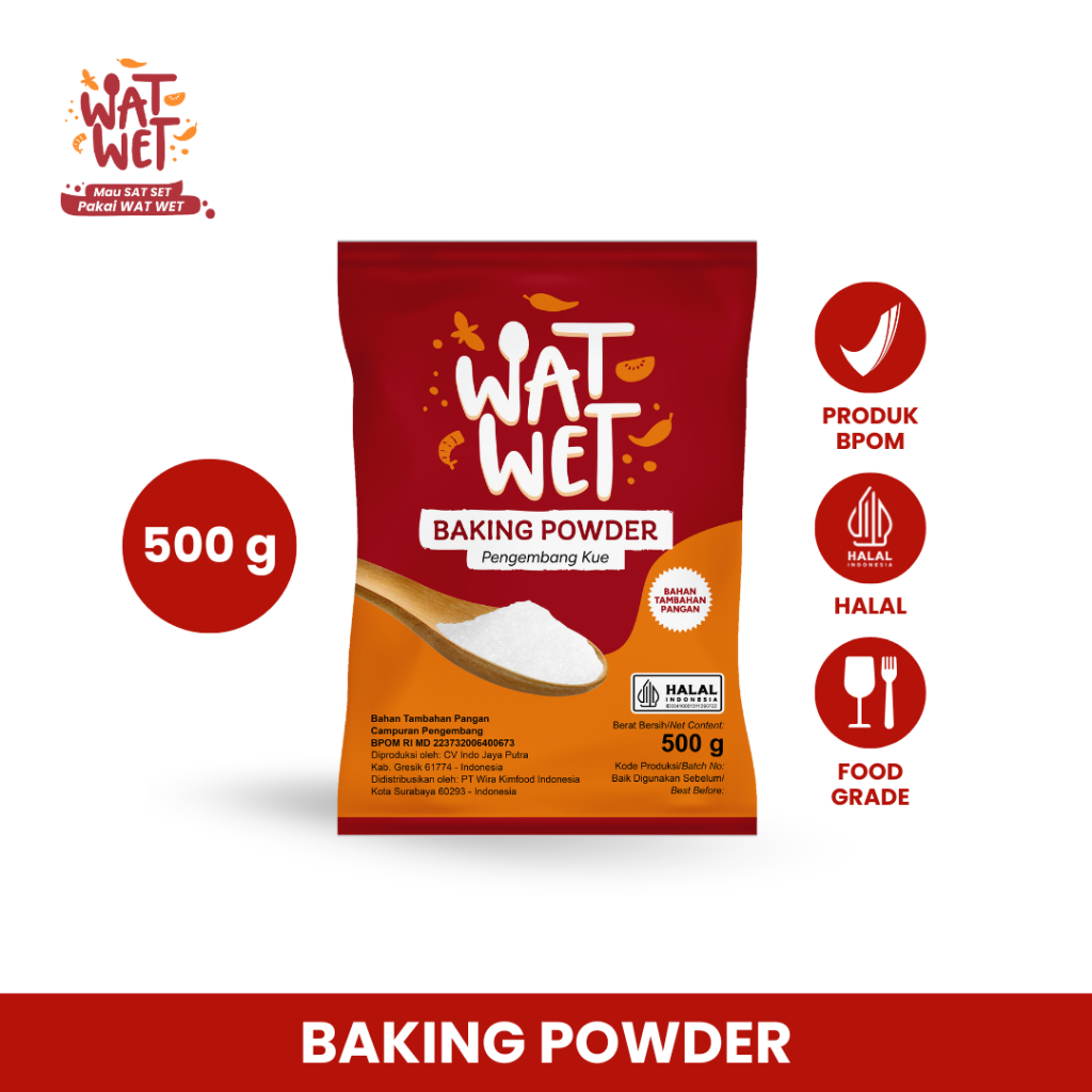 Jual WAT WET Baking Powder 500 gr (Pack) | Baking Powder BPOM, Halal ...