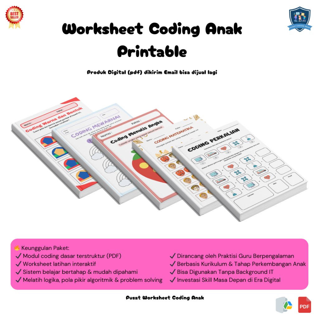 Jual Paket Lengkap Coding Anak PAUD TK SD | Modul Digital PDF ...