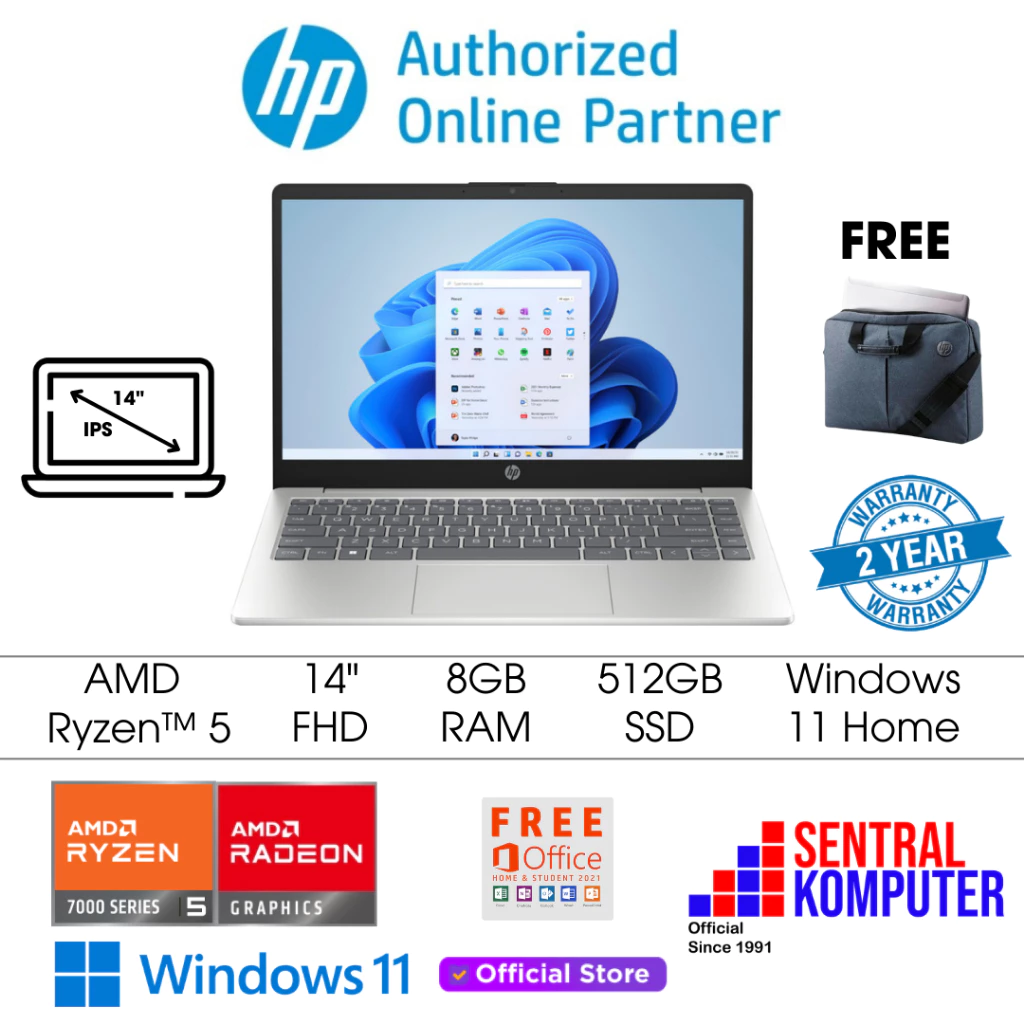 HP 14s Ryzen 5 laptop terbaik untuk kerja kantor