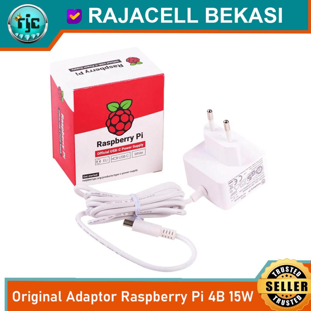 Jual Adaptor Raspberry Pi 4B 15W Original OEM USB Type-C 5.1V 3A EU ...