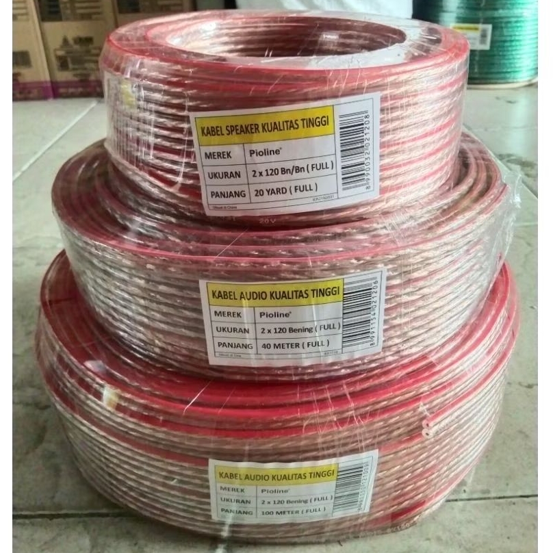 Jual Pioline Kabel transparan 2x120 panjang 20 yard, 40 meter, 100 ...
