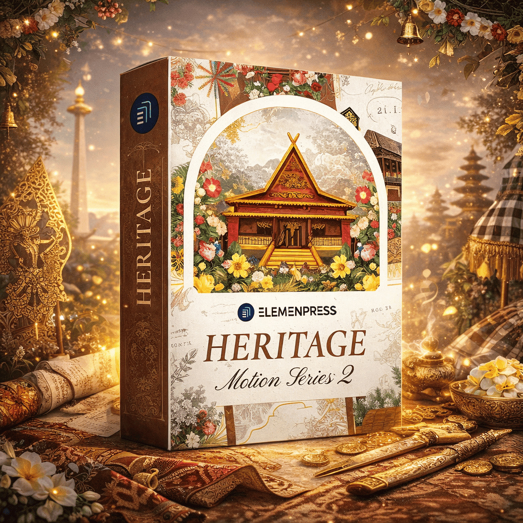Template JSON Heritage Motion Series 2 Elemenpress Volume 2 Undangan Website Animasi Tema Adat Vol 2 Invitation Web WordPress Elementor WeddingPress WDP Animation
