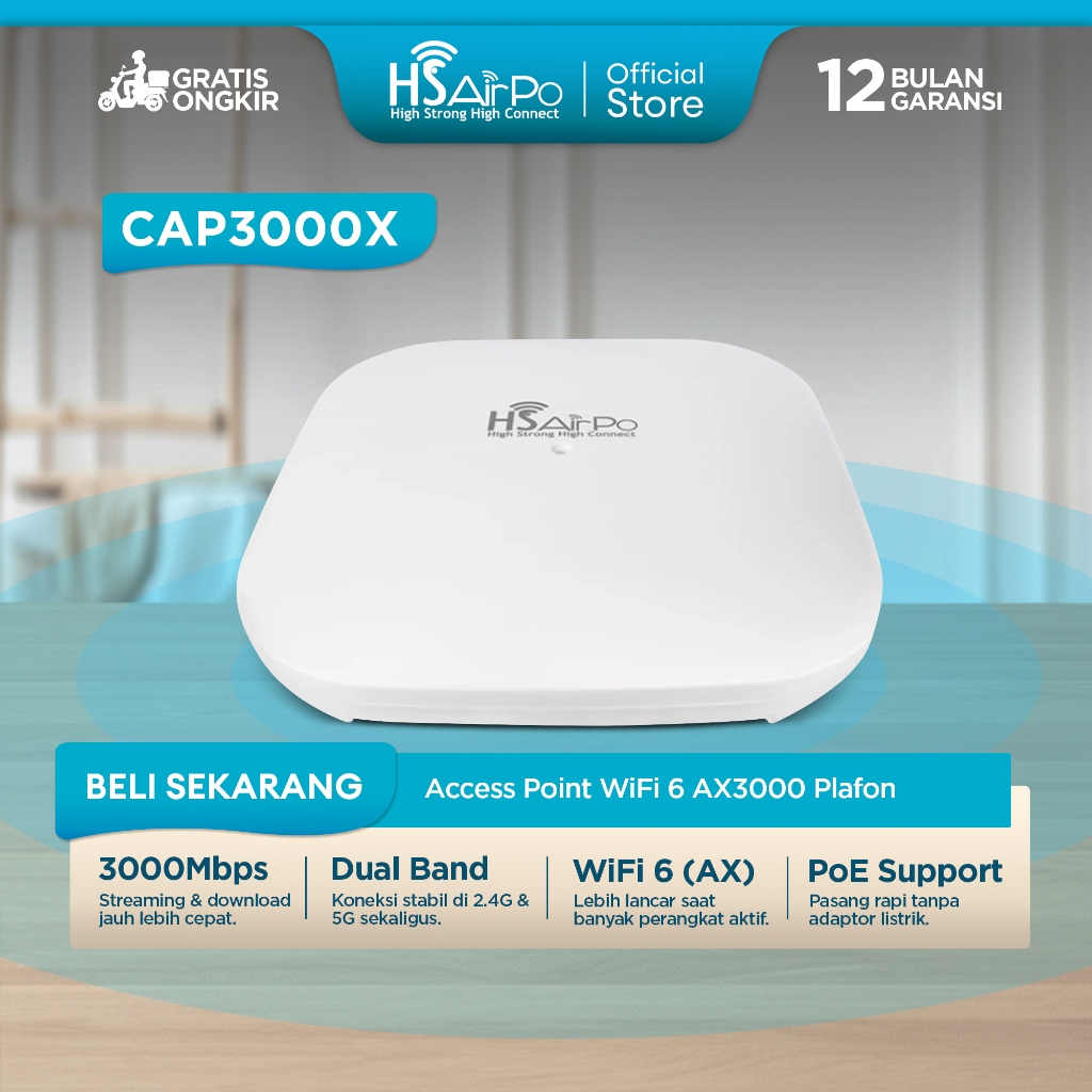 Jual HSAirPo CAP3000X WiFi 6 AX3000 Ceiling Access Point Dual Band 2.4G ...