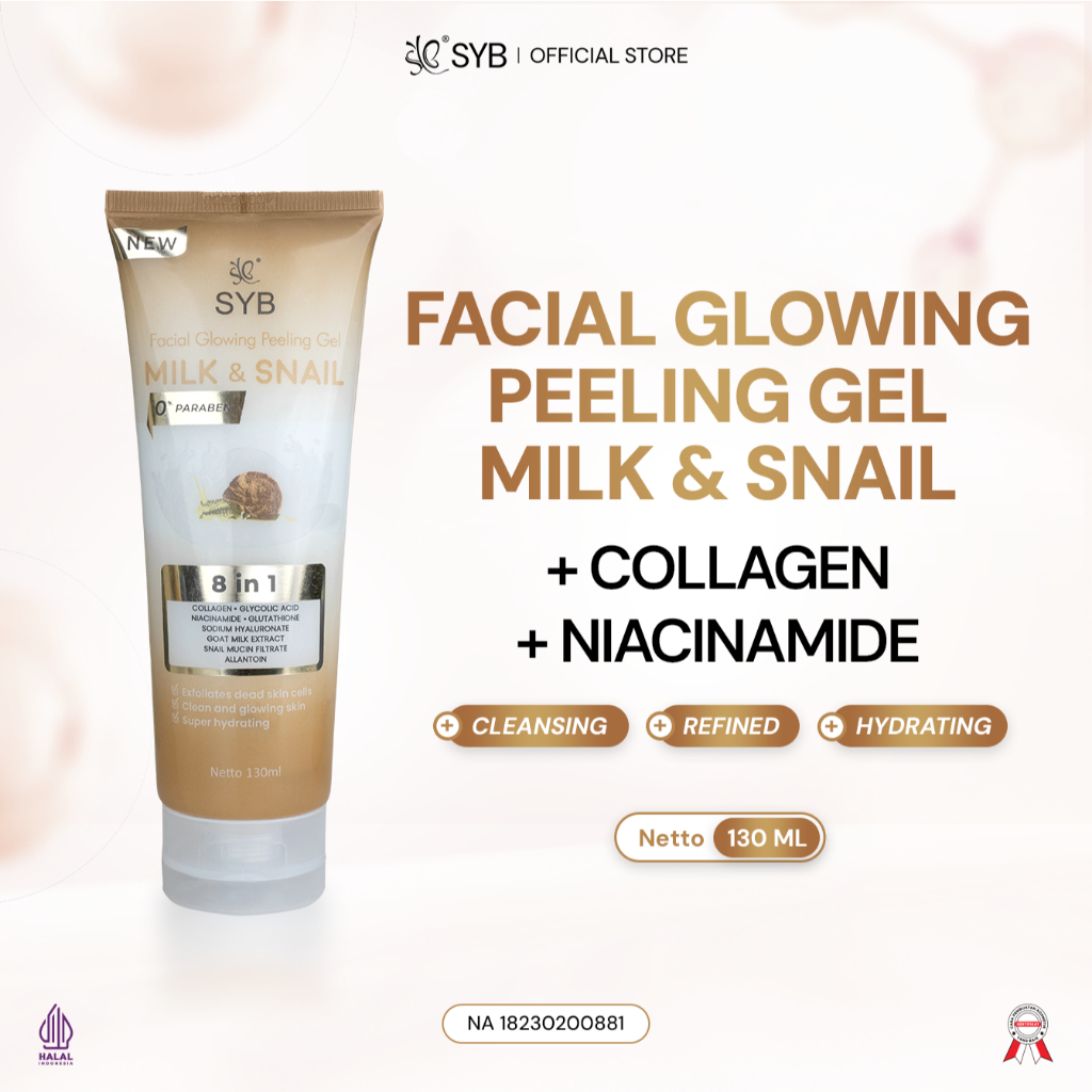 Jual SYB FACIAL GLOWING PEELING GEL MILK & SNAIL | Shopee Indonesia