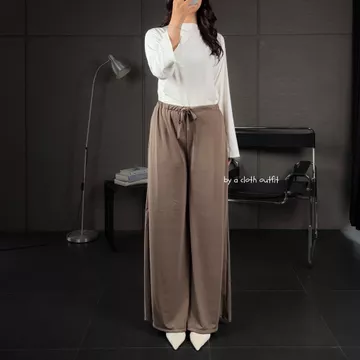 BYACLOTH Zen Loose Pants Celana Panjang Baggy Kantor Kuliah Wanita Casual Cewek Kulot Hitam