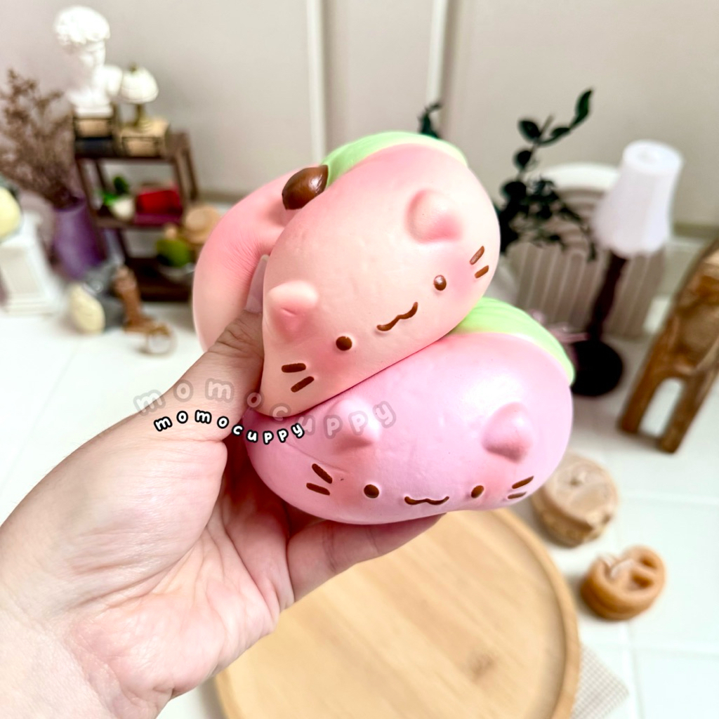 Jual MOMOCUPPY flat kitty peach squishy by San Qing squishy | Shopee ...
