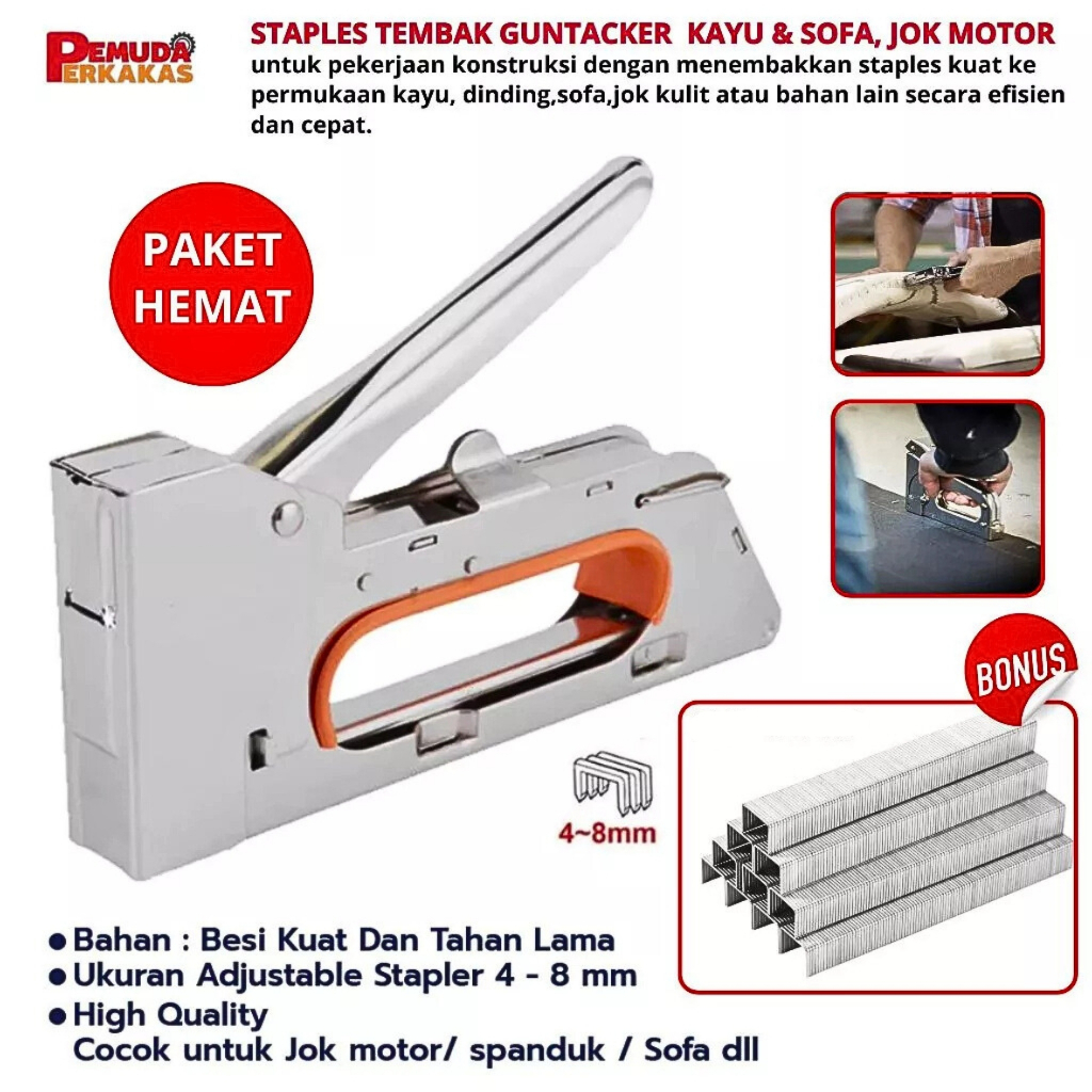 Jual Staples Tembak R23 Paket + Isi 5000pcs Gun Tacker Stapler Staples ...