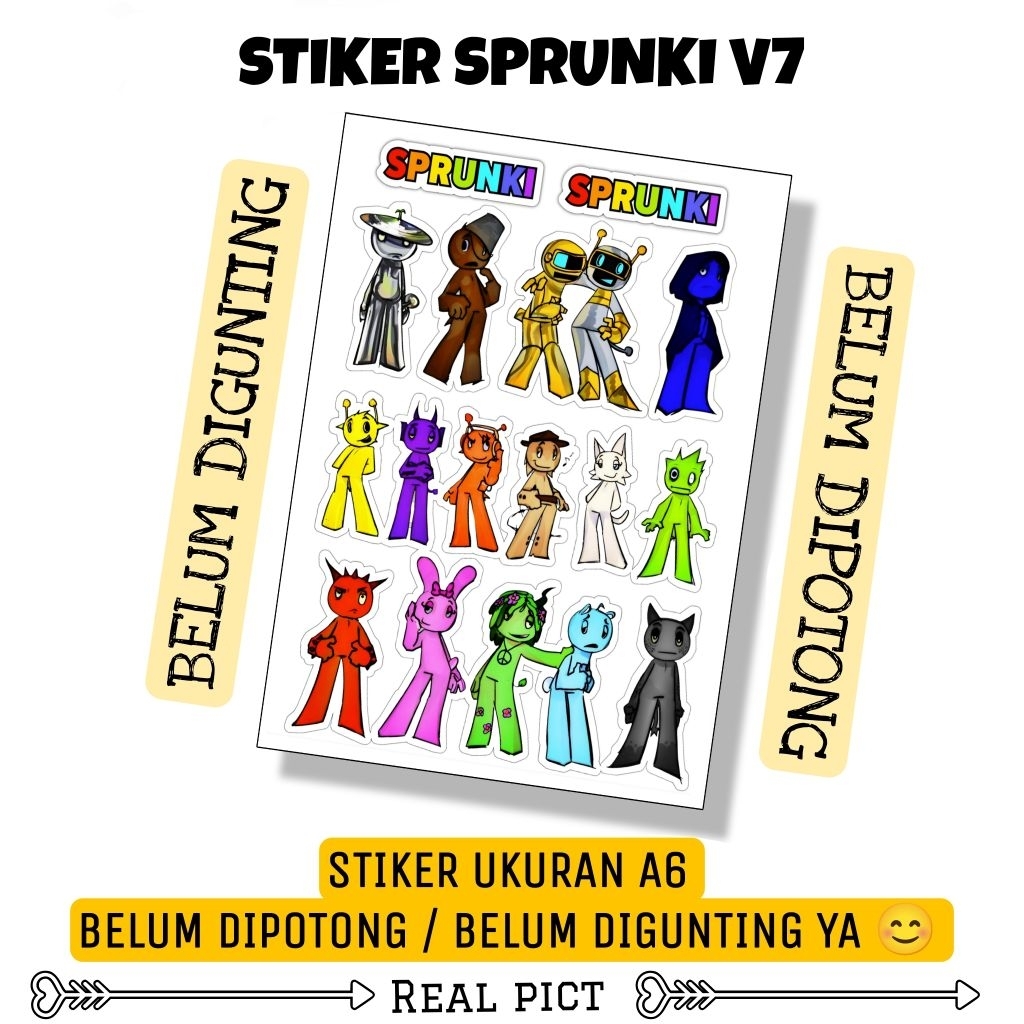 Jual Sticker Unik Lucu Sprunki V7 / Sticker Karakter / Sticker Cartoon ...