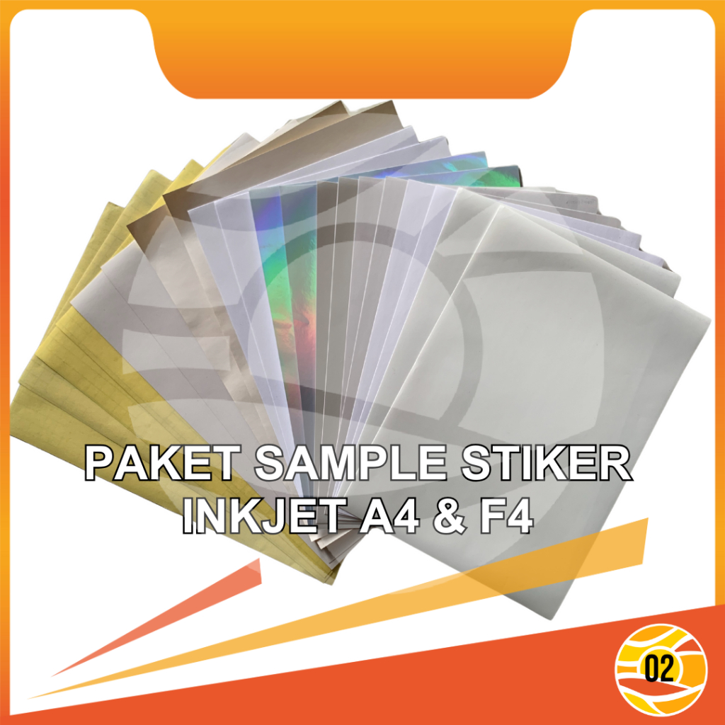 Jual Paket Sample Stiker Inkjet Printer Aneka Sticker Vinyl/Chromo ...