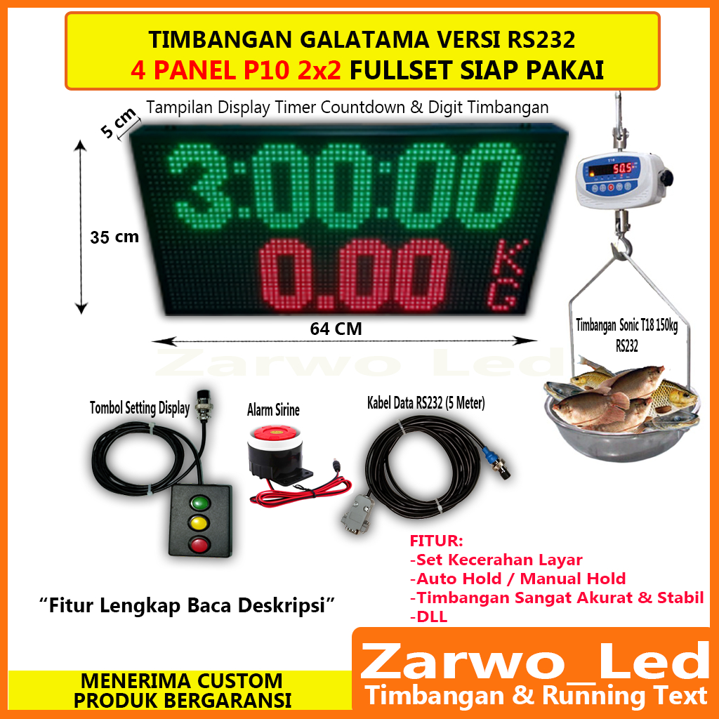 Jual TIMBANGAN GALATAMA RS232 SONIC T18 DISPLAY EXTERNAL BESAR LED ...