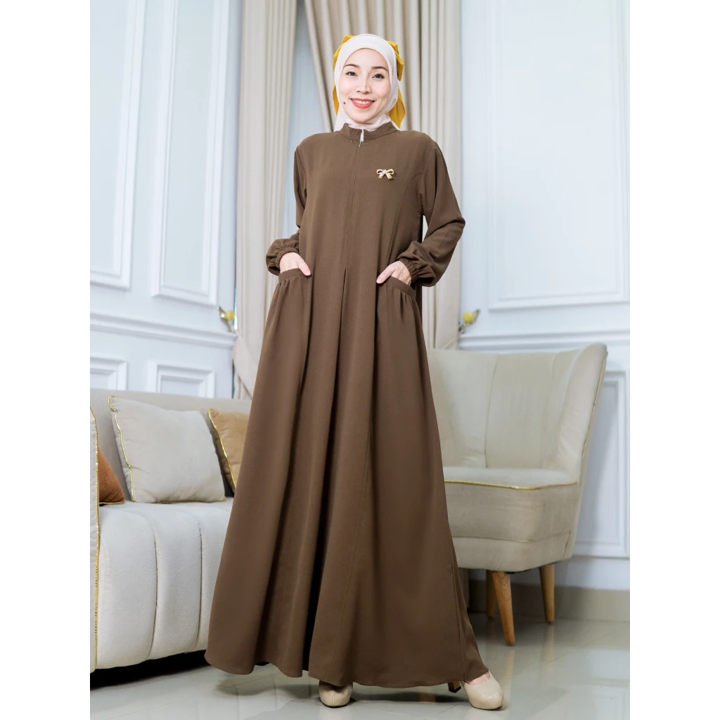 Zahwa Dress Gamis Casual Tampilan Depan