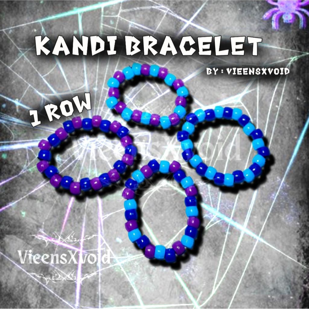Jual KANDI BRACELET 1 ROW Handmade Accessories Blue edition | emo ...