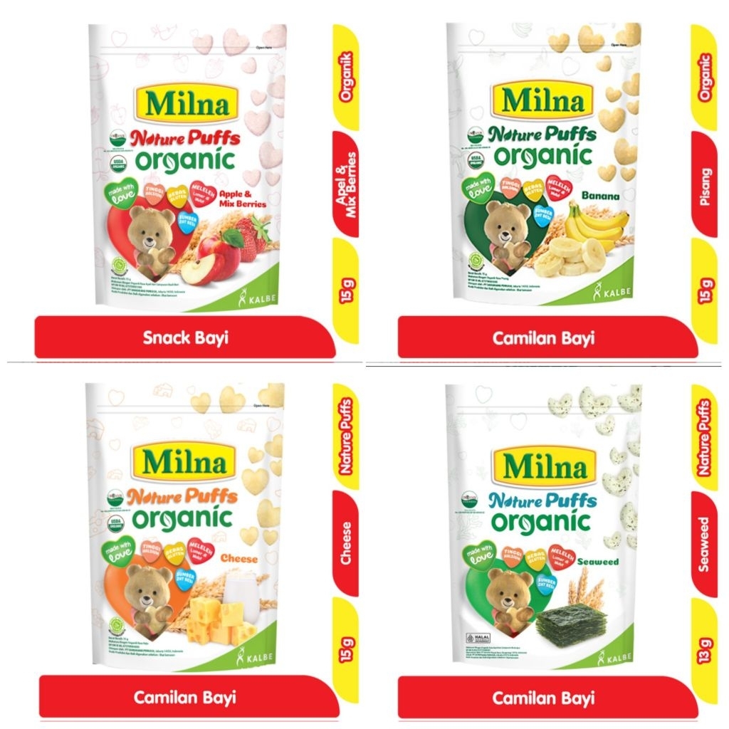 Jual Milna Nature Puffs Organik Snack Bayi 15g | Shopee Indonesia
