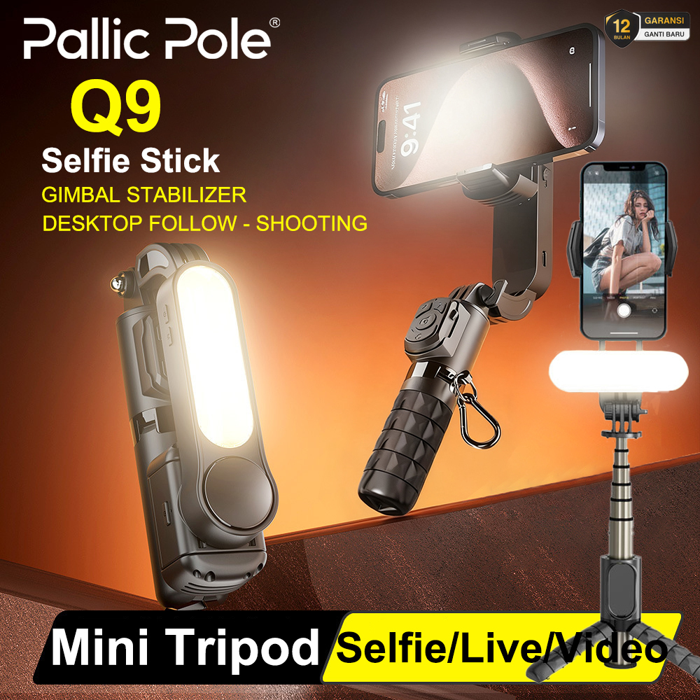 Jual PallicPole Q09 AR Anti-shake Selfie Stick Gimbal Stabilizer 3 Axis ...