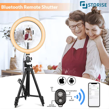 STORISE Ring Light 26cm Tripod 1 Meter 1 SET Bluetooth Lampu Ringlight Vlog Konten Make Up