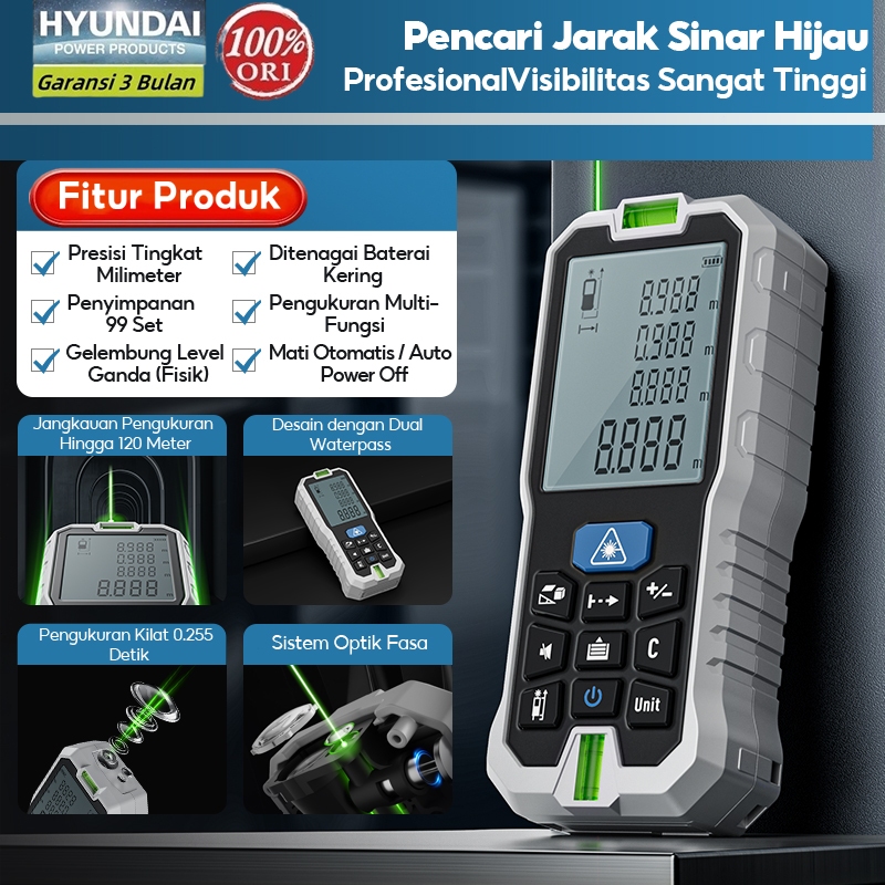 Jual HYUNDAI Meteran Laser Digital Laser Rangefinder 50/70/100/120 ...