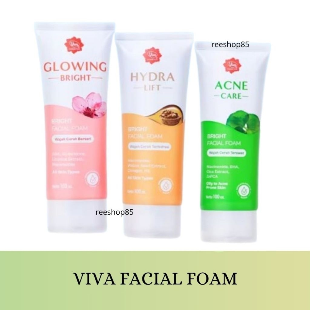 Jual VIVA Bright Facial Foam Glowing Bringht Hydra Lift Acne Care ...