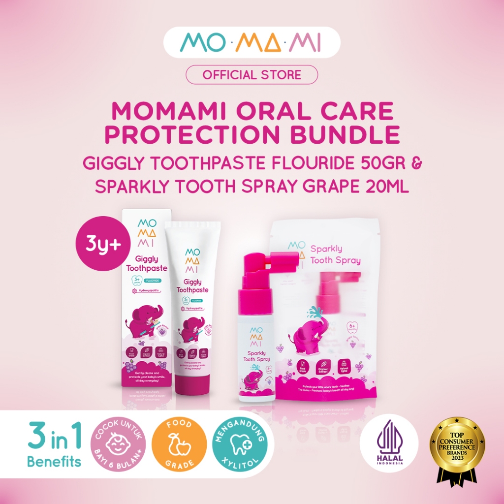 Jual Momami Bundle Oral Care Toothpaste & Toothspray 20ml - Paket ...