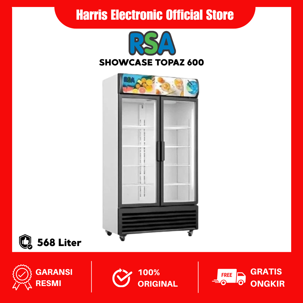 Jual RSA Showcase 2 pintu Topaz 600 Kulkas Anti Bunga Es 568 Liter ...