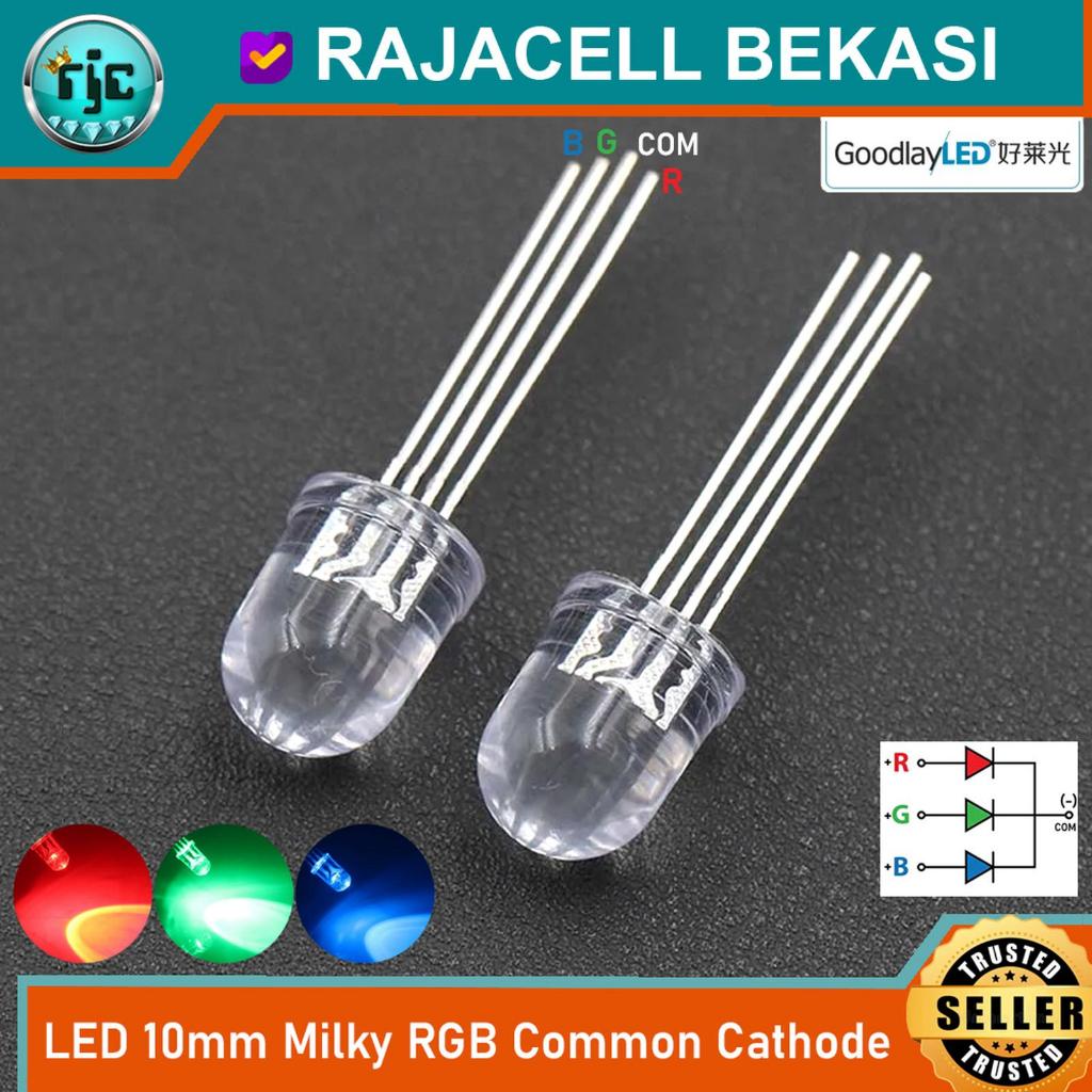 Jual LED RGB Clear 10mm 3 warna Common Cathode 4 kaki Round 1cm ...