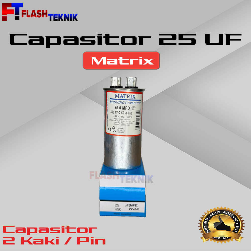 Jual CAPASITOR AC MERK MATRIX SEMUA UKURAN KAKI 2 / RUNNING CAPASITOR ...