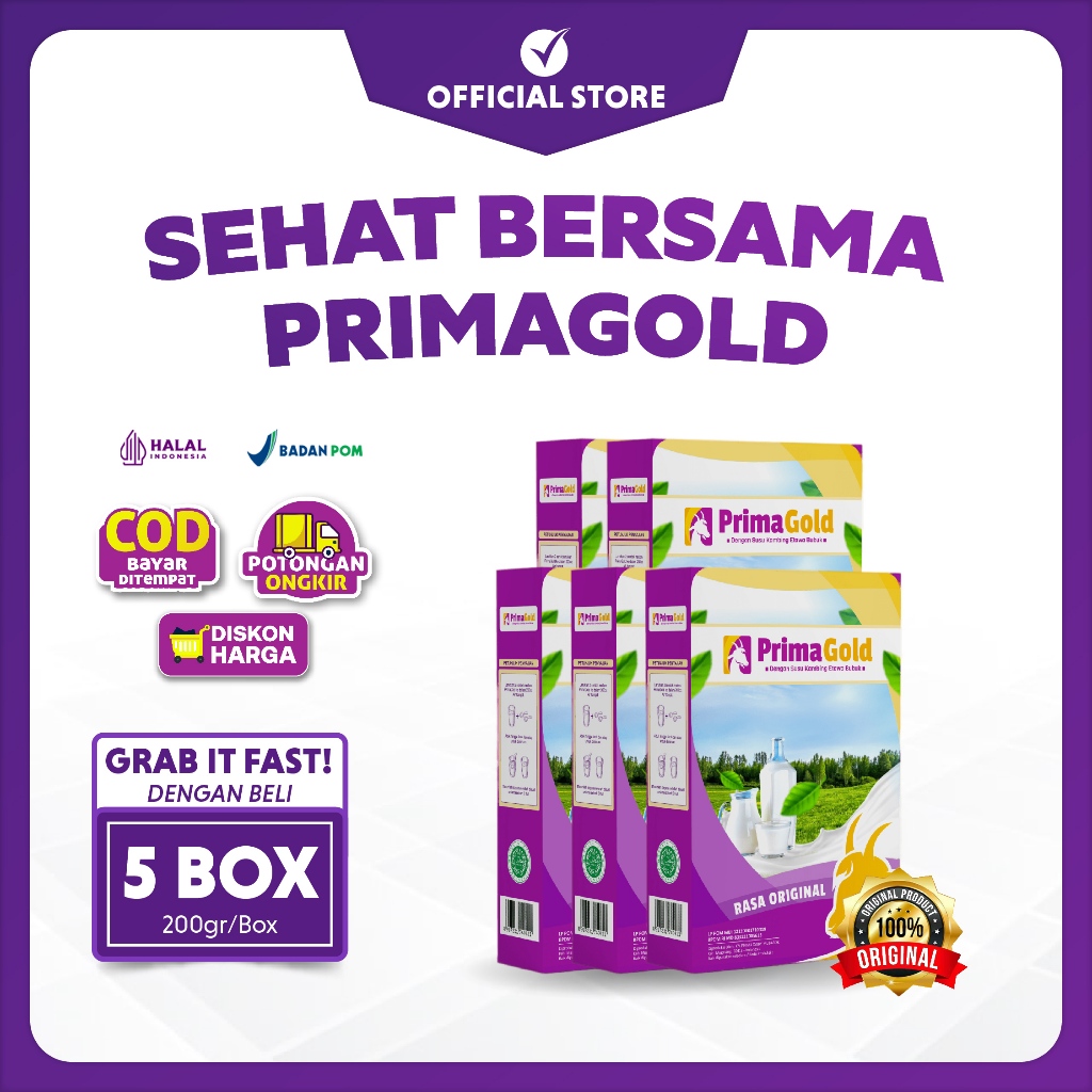Jual PrimaGold 5 Box Susu kambing etawa jaga kesehatan dan imun ...