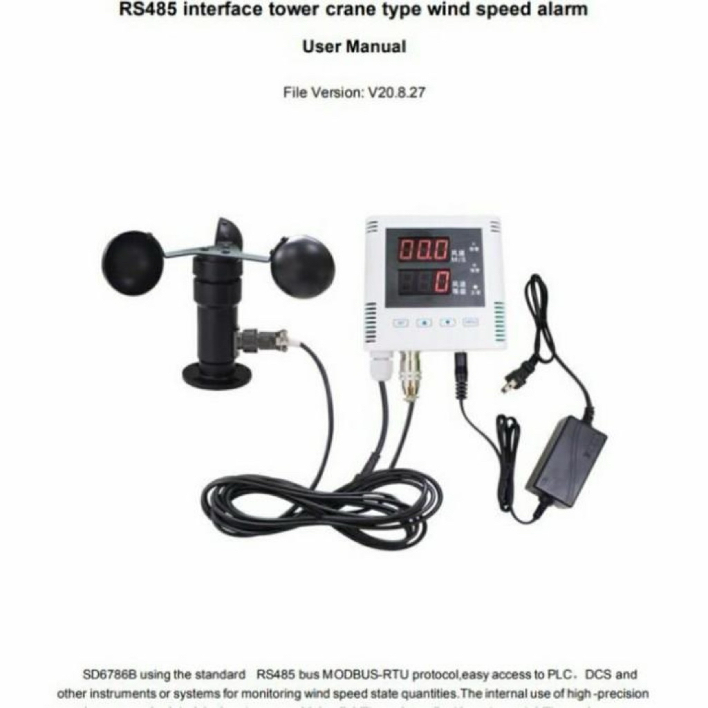 Jual anemometer RS485 Tower Crane Wind Alarm Device Controller Wind ...