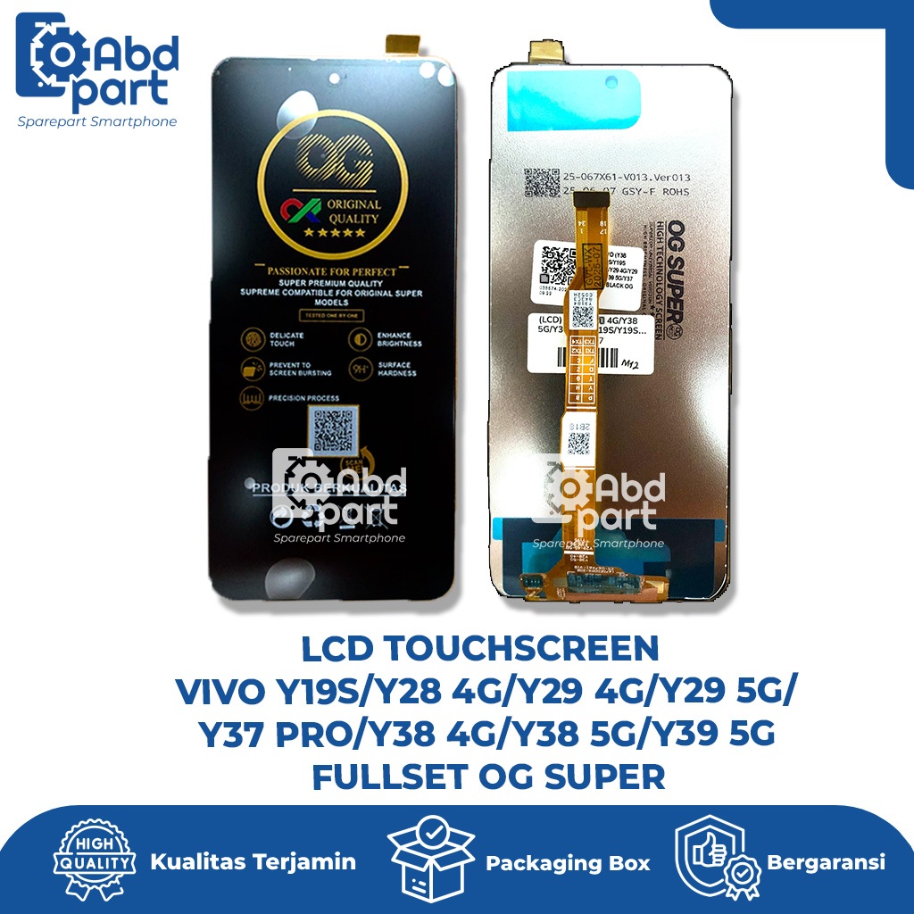 Jual LCD TOUCHSCREEN VIVO Y19S/Y28 4G/Y38 5G/Y37 PRO FULLSET OG SUPER ...