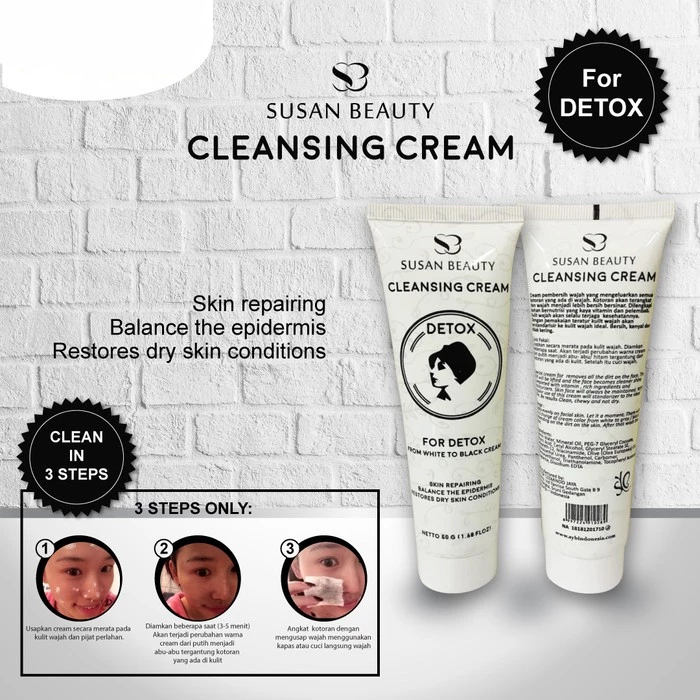 Jual SYB SUSAN BEAUTY DETOX PURIFYING CLEANSING CREAM 50Gr | Shopee ...