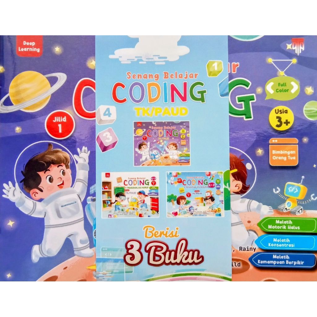 Jual Buku Anak BELAJAR CODING TK/PAUD 3+ BERISI 3 BUKU ADA JILID 1,2,3 ...